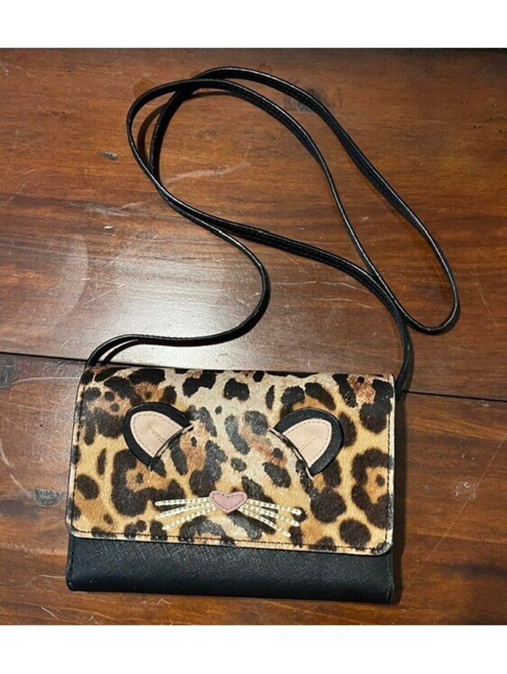 Kate Spade Run Wild Leopard Cat Crossbody Bag Calf Hair - Picture 2 of 6